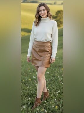 Tan Mini Skirt
